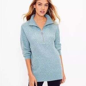 Lou & Grey Blue Zip Tunic Sweater